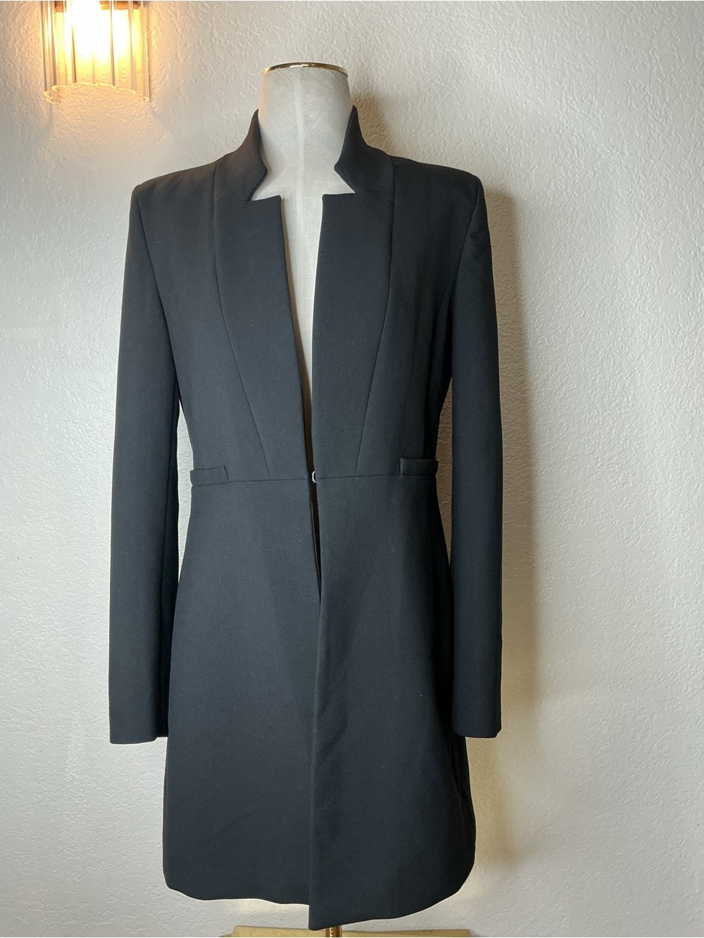 Zara Black Tailored Long Trench Coat